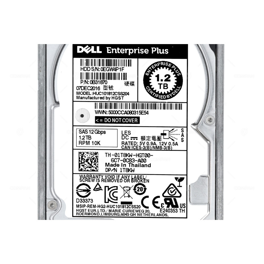 1T8KW CMP DELL HDD 1.2TB 10K SAS 12G 2.5" SFF